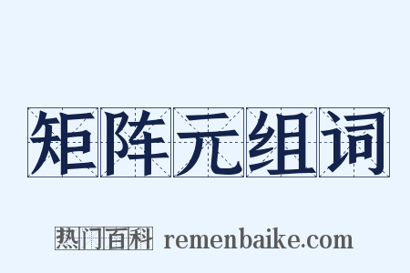 矩阵元组词是什么意思的图片